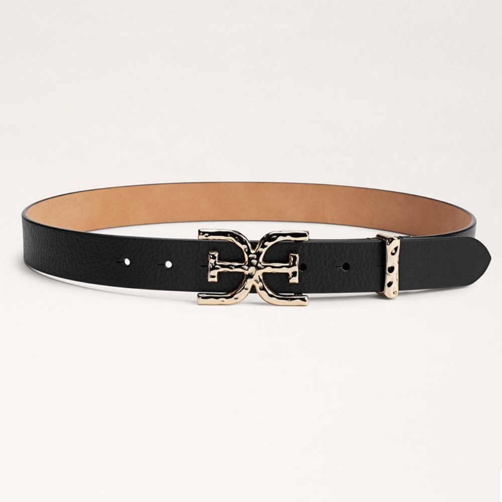 Sam Edelman Black Belt with Gold Buckle